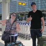 Kurtis Smith, Middlesex, and Courtney McClelland, Oxford, before leaving for their exchange.